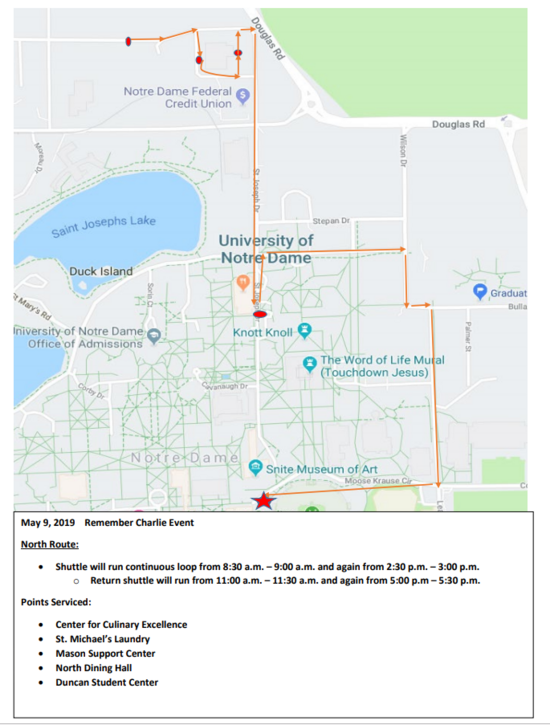 Remember Charlie North Shuttle Route
